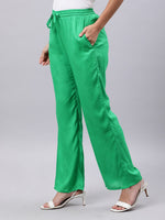 Thumbnail for Souchii Green Liva Palazzos - Distacart