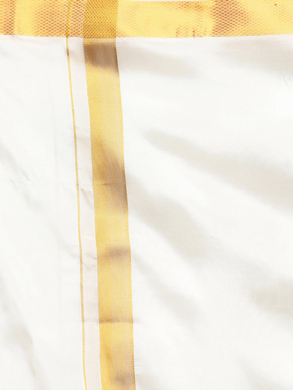 Sethukrishna Men Cream-Coloured Solid Dhotis - Distacart