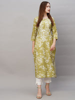 Thumbnail for Kalini Floral Embroidered Thread Work Regular Kurta - Distacart