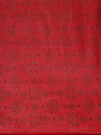 Thumbnail for Saree Mall Red Pure Chiffon Tribal Print Bandhani Saree - Distacart
