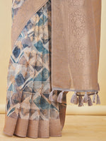 Thumbnail for Soch Geometric Printed Zari Tussar Saree - Distacart