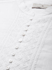Thumbnail for House of Pataudi Ethnic Motifs Embroidered Thread Work Pure Cotton Jashn Kurta - Distacart