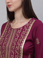 Thumbnail for Kalini Women Yoke Design Mirror Work Kurta with Trouser & With Dupatta Set - Distacart