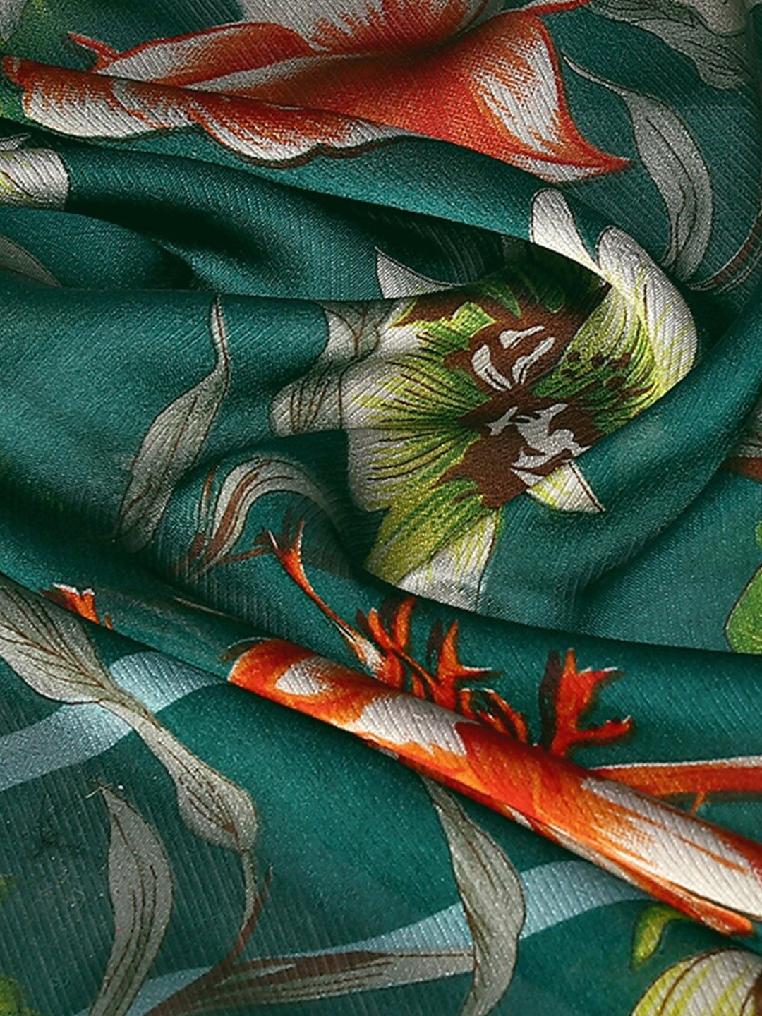 Kalini Floral Poly Chiffon Saree With Blouse Piece - Distacart