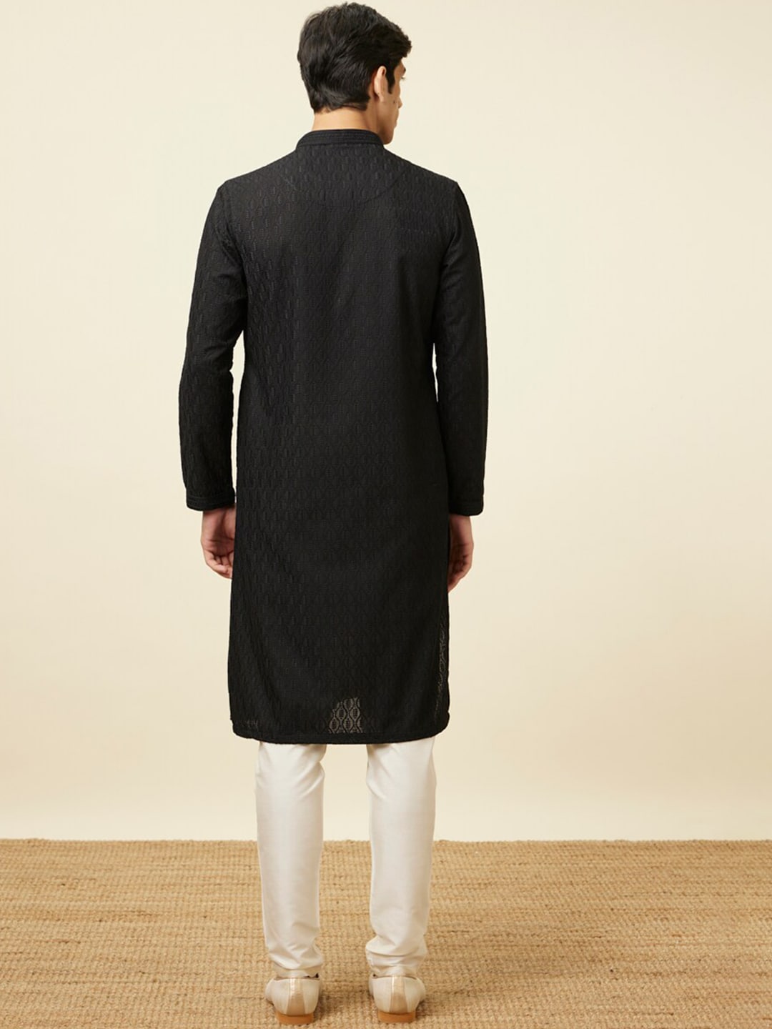 Manyavar Men Ethnic Motifs Embroidered Thread Work Kurta With Pyjamas - Distacart