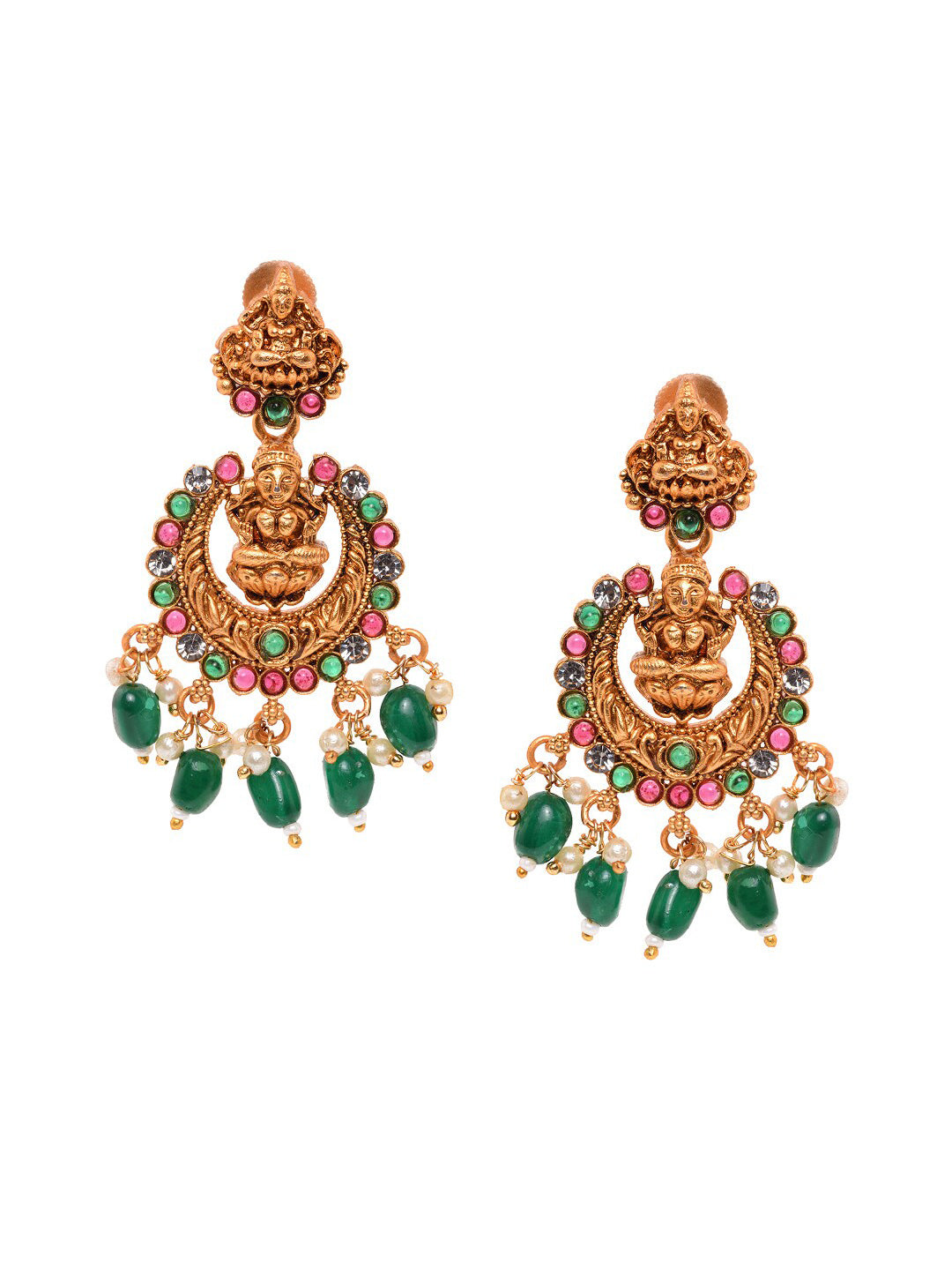 Saraf RS Jewellery Gold-Plated Stone-Studded Jewellery Set - Distacart