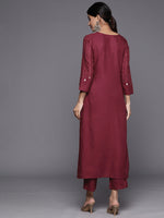 Thumbnail for Biba Paisley Printed Pleated Design A-line Kurta with Trousers - Distacart