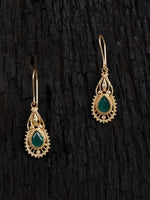 Thumbnail for Shoshaa Green Gold-Plated Handcrafted Classic Drop Earrings - Distacart