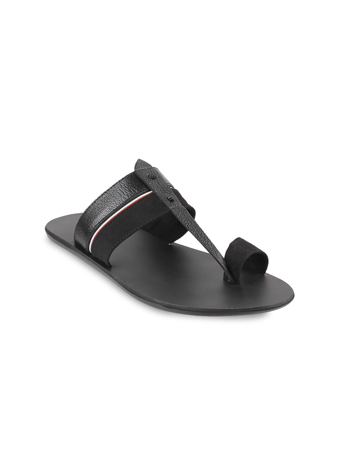Mochi Black Leather Comfort Sandals - Distacart
