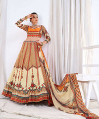 Thumbnail for Wedding Designer Offwhite Chinon Lehengha Choli - Anbazaar - Distacart