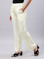 Thumbnail for Souchii Cream-Coloured Liva Palazzos - Distacart