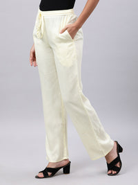 Thumbnail for Souchii Cream-Coloured Liva Palazzos - Distacart