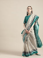 Thumbnail for Saree Mall Geometric Silk Blend Saree with Printed border - Distacart
