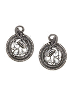 Thumbnail for Cardinal Silver-Toned Black Colored Oxidized Choker Jewellery Set - Distacart