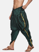 Thumbnail for Sethukrishna Men Dark-Green Solid Dhoti Pants - Distacart