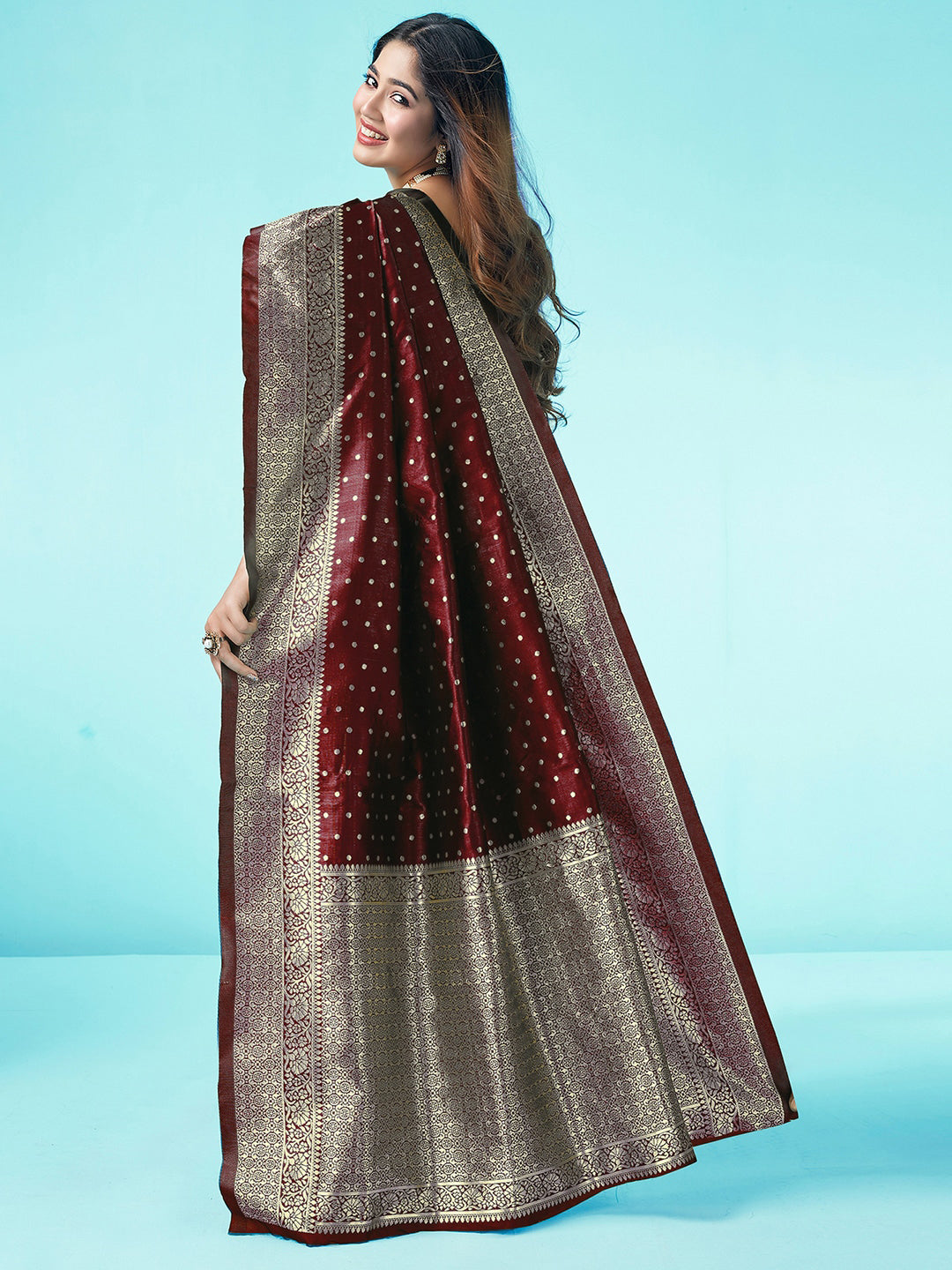 Kalini Ethnic Motifs Zari Art Silk Banarasi Saree - Distacart