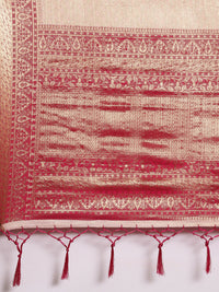 Thumbnail for Saree Mall Peach-Coloured Ethnic Motifs Zari Silk Blend Banarasi Saree - Distacart