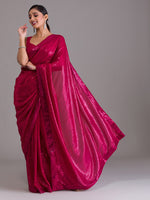 Thumbnail for Koskii Maroon Embellished Sequinned Saree - Distacart