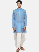 Thumbnail for Sethukrishna Men Blue Kurta with Dhoti Pants - Distacart
