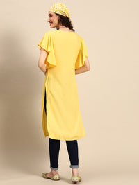 Thumbnail for Sangria Women Flutter Sleeves Gotta Work Straight Kurta - Distacart