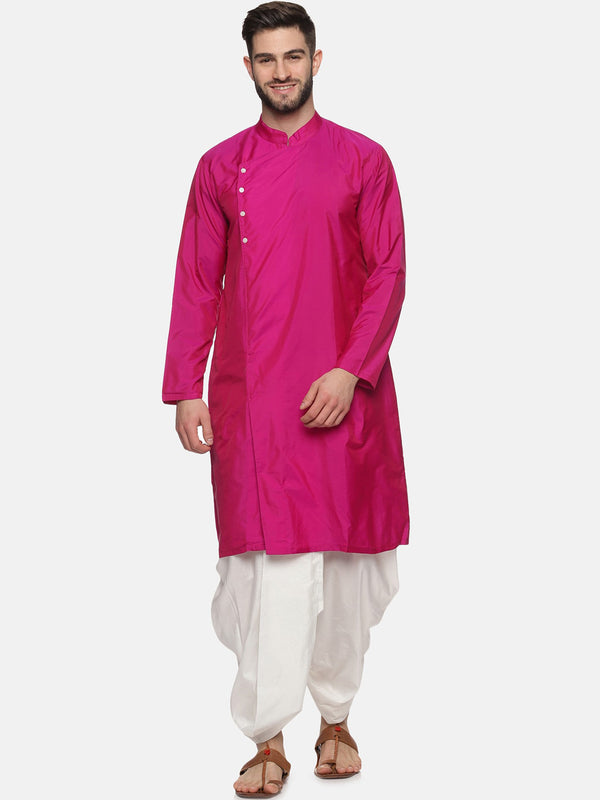 Sethukrishna Men Rose Angrakha Kurta with Dhoti Pants - Distacart