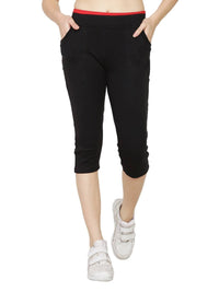 Thumbnail for Asmaani Black Color Capri Type with Two Side Pockets.