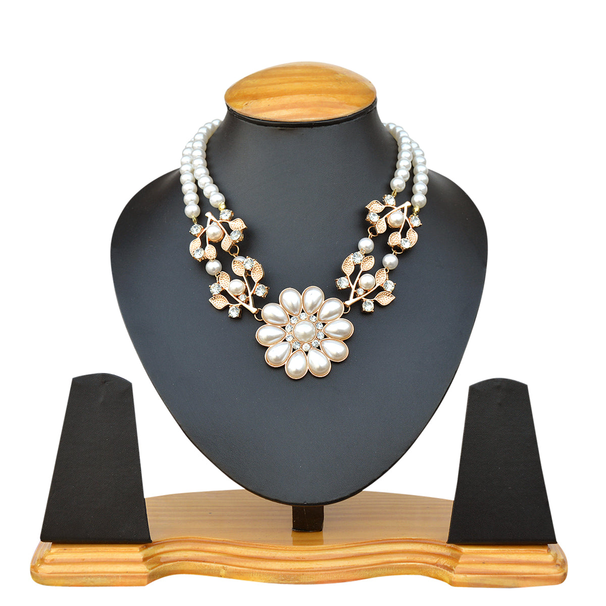 Gold-Toned Alloy Rhinestones Studded Necklace - The Pari - Distacart