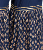Thumbnail for PAVONINE Navy Blue Color 3-Panels Sequence Printed Flared Sharara For Women & Girls - Distacart