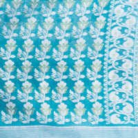 Thumbnail for Desh Bidesh Embellished Jamdani Handloom Cotton Blend Saree (Blue) - Distacart
