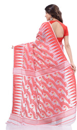 Thumbnail for Desh Bidesh Woven Handloom Cotton Silk Saree (White) - Distacart
