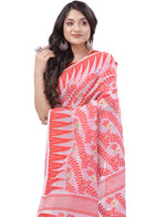 Thumbnail for Desh Bidesh Woven Handloom Cotton Silk Saree (White) - Distacart