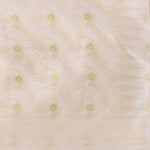 Thumbnail for Desh Bidesh Woven Handloom Cotton Silk Saree (White) - Distacart