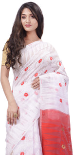Thumbnail for Desh Bidesh Woven Handloom Cotton Silk Saree (Red) - Distacart