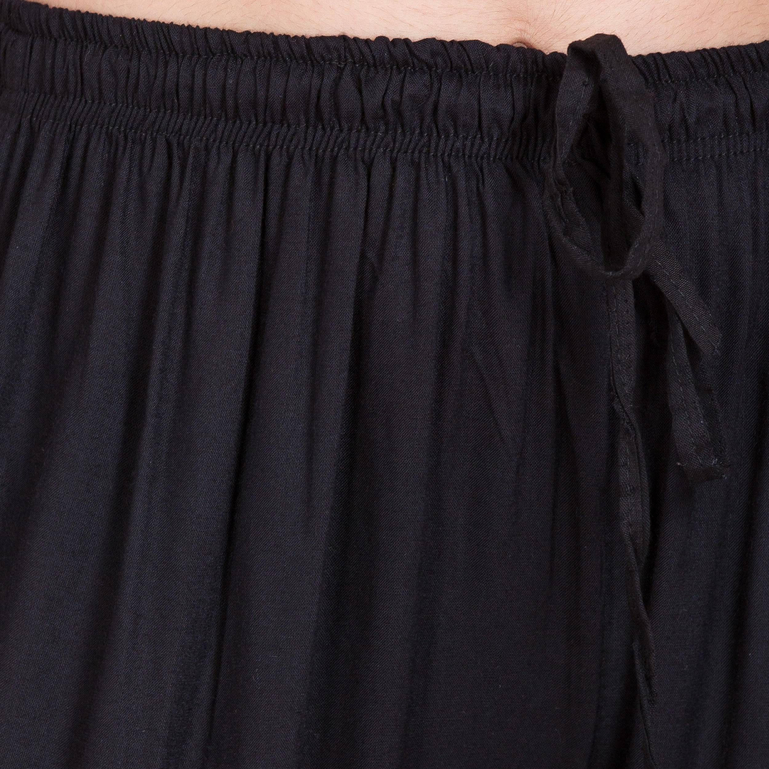 PAVONINE Black Color Solid 3-Panels Flared Sharara - Distacart