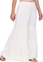 Thumbnail for PAVONINE White Color Solid 3-Panels Flared Sharara - Distacart