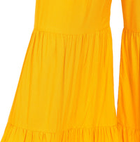 Thumbnail for PAVONINE Mustard Color Solid 3-Panels Flared Sharara - Distacart
