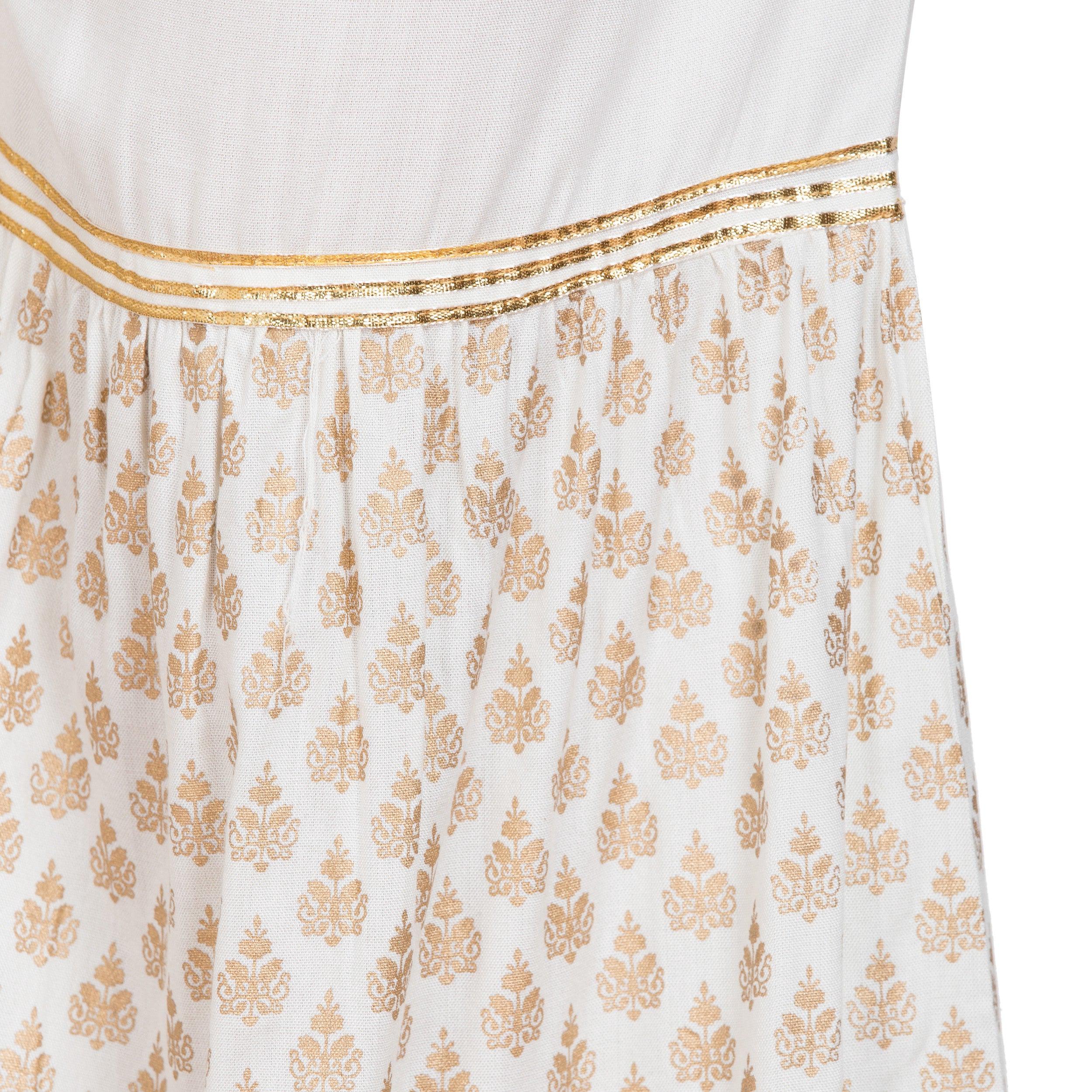 PAVONINE Off-White Color 3-Panels Sequence Printed Flared Sharara For Women & Girls - Distacart