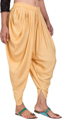 Thumbnail for PAVONINE Beige Color Solid Beetel Rayon Fabric Patiala For Women & Girls - Distacart