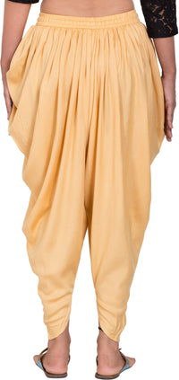 Thumbnail for PAVONINE Beige Color Solid Beetel Rayon Fabric Patiala For Women & Girls - Distacart