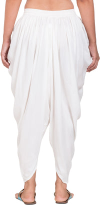 Thumbnail for PAVONINE White Color Solid Beetel Rayon Fabric Patiala For Women & Girls - Distacart