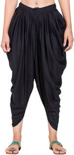 Thumbnail for PAVONINE Black Color Solid Beetel Rayon Fabric Patiala For Women & Girls - Distacart