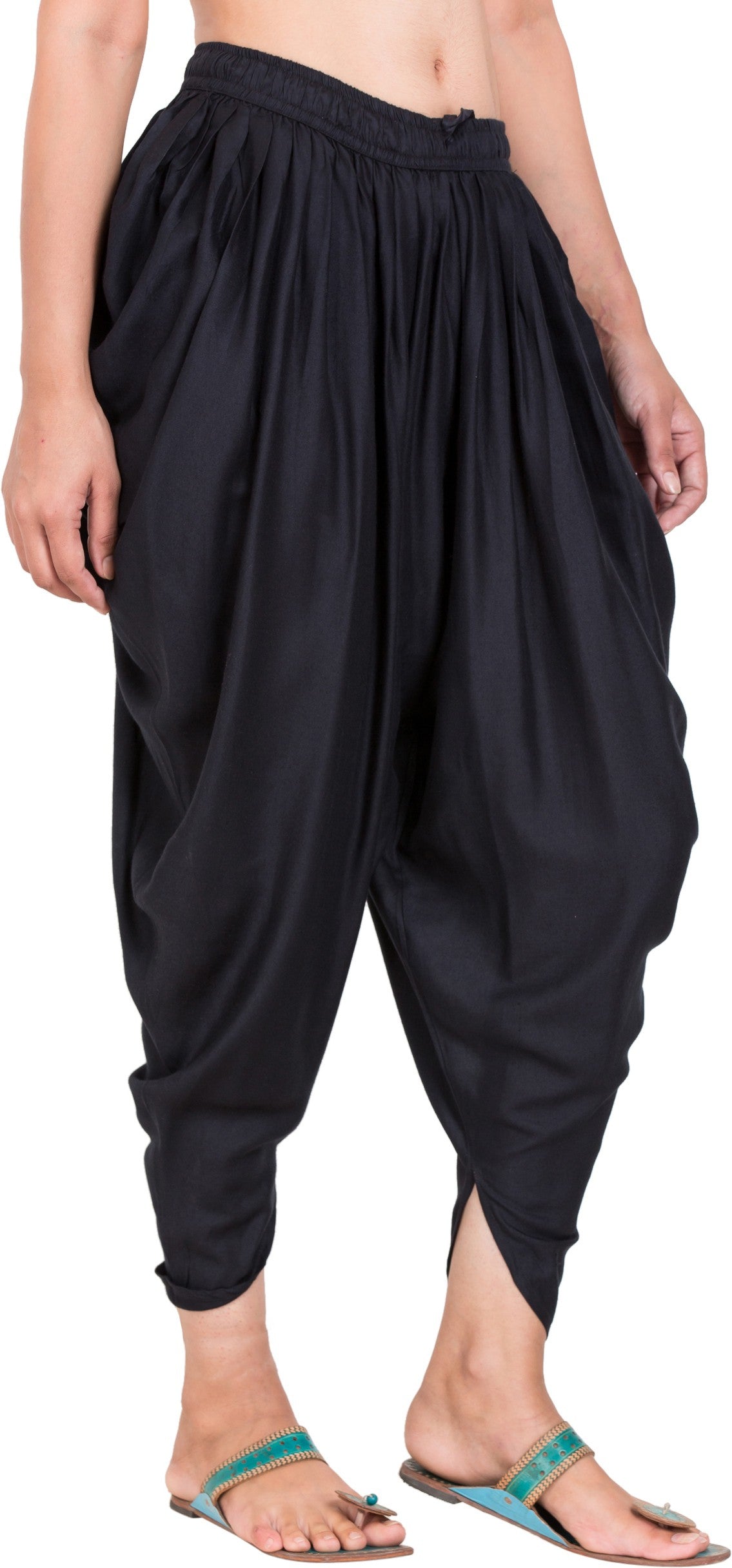 PAVONINE Black Color Solid Beetel Rayon Fabric Patiala For Women & Girls - Distacart