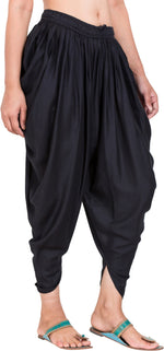 Thumbnail for PAVONINE Black Color Solid Beetel Rayon Fabric Patiala For Women & Girls - Distacart