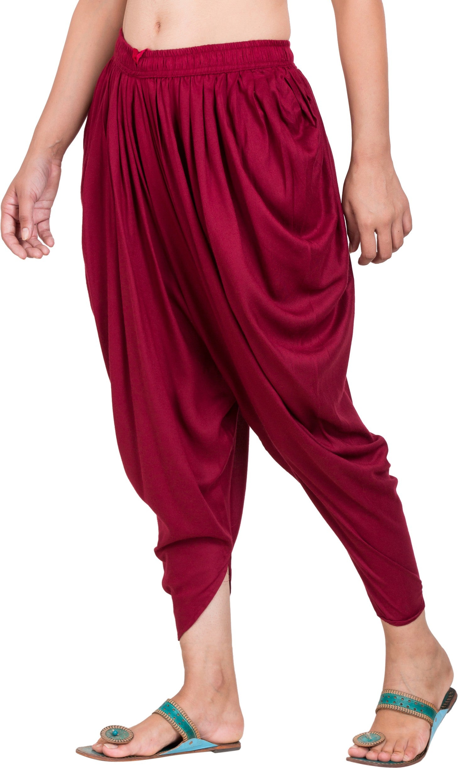 PAVONINE Maroon Color Solid Beetel Rayon Fabric Patiala For Women & Girls - Distacart