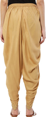 Thumbnail for PAVONINE Beige Color Embellished Beetel Rayon Fabric Patiala For Women & Girls - Distacart