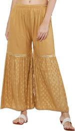 Thumbnail for PAVONINE Beige Color 3-Panels Sequence Printed Flared Sharara For Women & Girls - Distacart