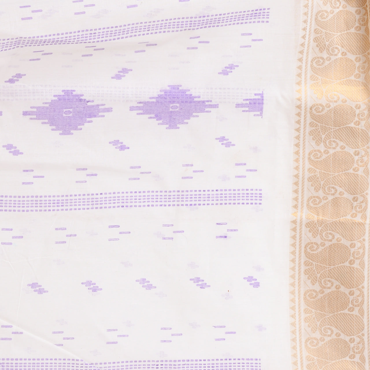 Desh Bidesh Woven Handloom Pure Cotton Saree (White) - Distacart