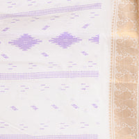 Thumbnail for Desh Bidesh Woven Handloom Pure Cotton Saree (White) - Distacart