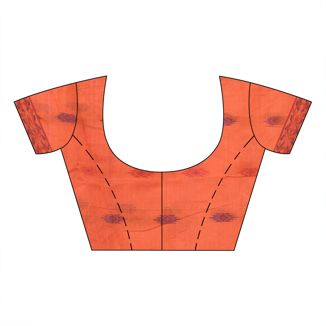 Desh Bidesh Woven Handloom Cotton Silk Saree (Orange) - Distacart