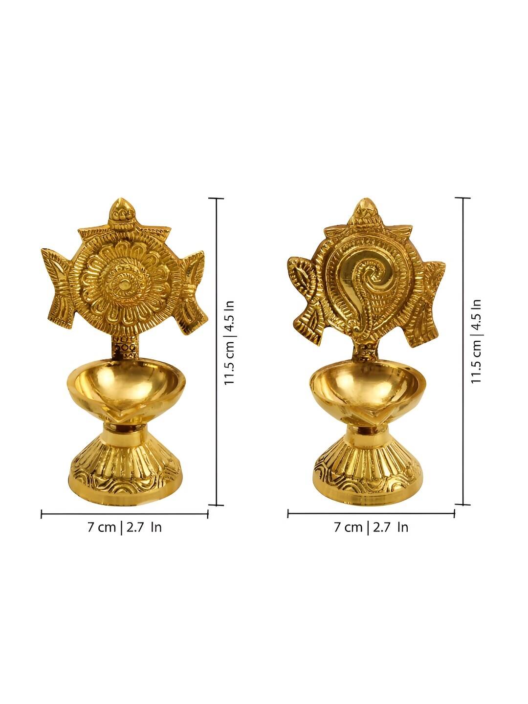 Spillbox 2 Pieces Brass Shangu Chakra Vilakku - Distacart